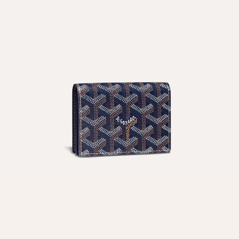 NWB Goyard Malesherbes Card Wallet Navy Blue